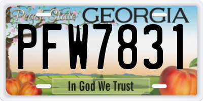 GA license plate PFW7831