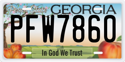 GA license plate PFW7860