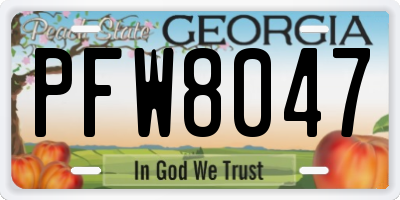 GA license plate PFW8047