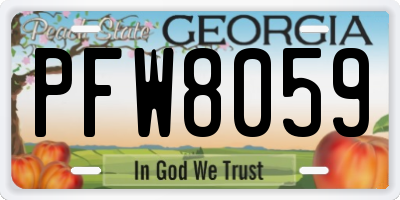 GA license plate PFW8059