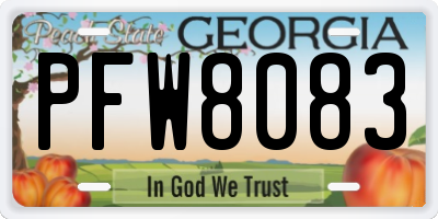 GA license plate PFW8083