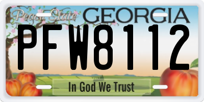 GA license plate PFW8112