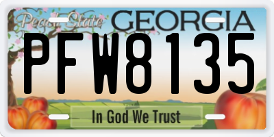 GA license plate PFW8135