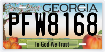 GA license plate PFW8168
