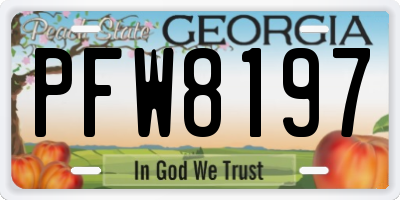 GA license plate PFW8197
