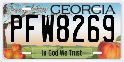GA license plate PFW8269