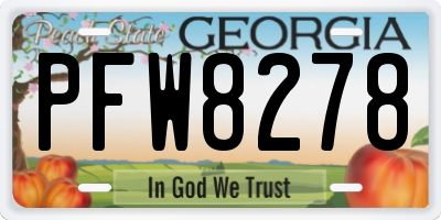 GA license plate PFW8278