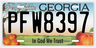 GA license plate PFW8397