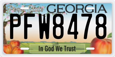 GA license plate PFW8478