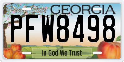 GA license plate PFW8498
