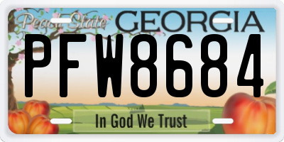 GA license plate PFW8684