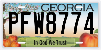 GA license plate PFW8774