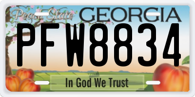 GA license plate PFW8834