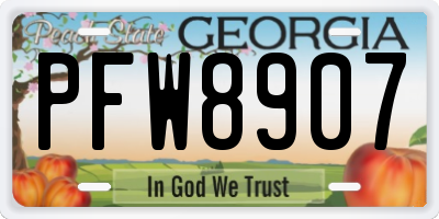 GA license plate PFW8907