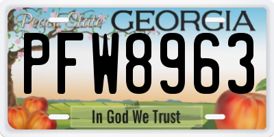 GA license plate PFW8963