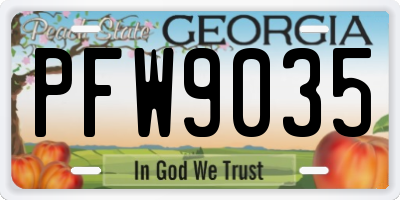GA license plate PFW9035