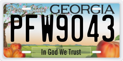 GA license plate PFW9043