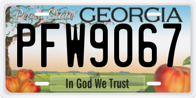 GA license plate PFW9067