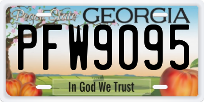 GA license plate PFW9095