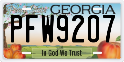 GA license plate PFW9207