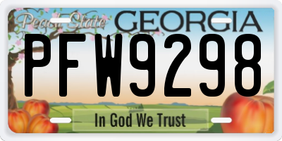 GA license plate PFW9298