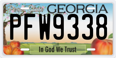 GA license plate PFW9338
