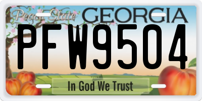 GA license plate PFW9504
