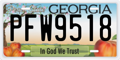 GA license plate PFW9518