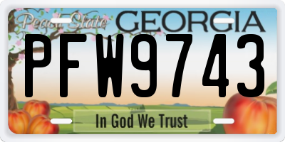 GA license plate PFW9743