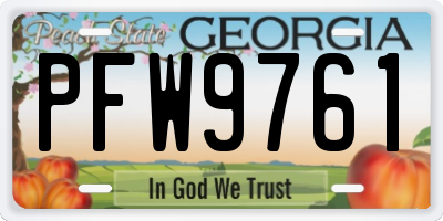 GA license plate PFW9761