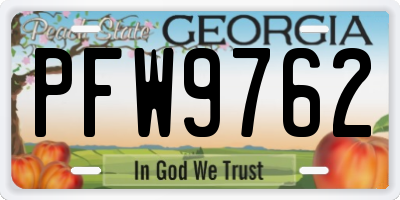GA license plate PFW9762