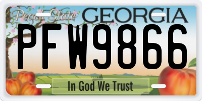GA license plate PFW9866