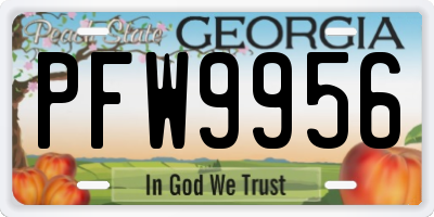 GA license plate PFW9956