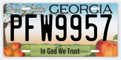 GA license plate PFW9957