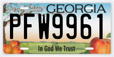 GA license plate PFW9961