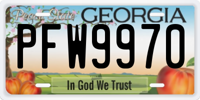 GA license plate PFW9970