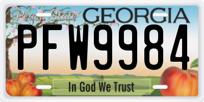 GA license plate PFW9984