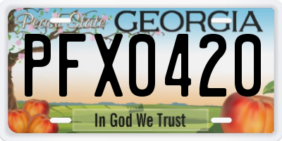 GA license plate PFX0420