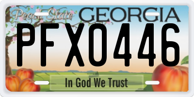 GA license plate PFX0446
