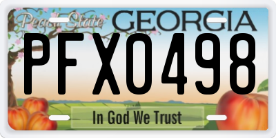GA license plate PFX0498