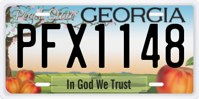 GA license plate PFX1148