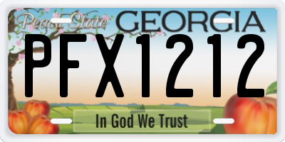 GA license plate PFX1212