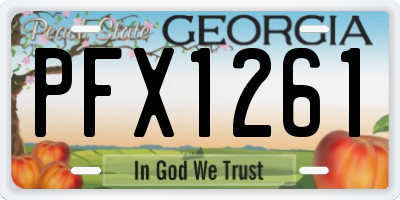 GA license plate PFX1261