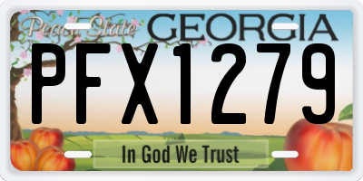 GA license plate PFX1279