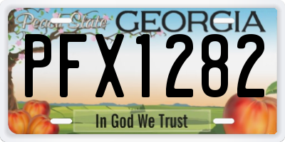 GA license plate PFX1282
