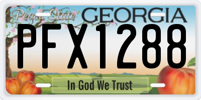 GA license plate PFX1288