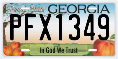 GA license plate PFX1349