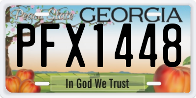 GA license plate PFX1448