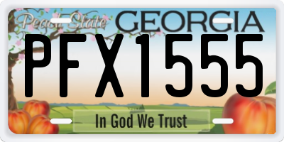 GA license plate PFX1555