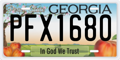 GA license plate PFX1680